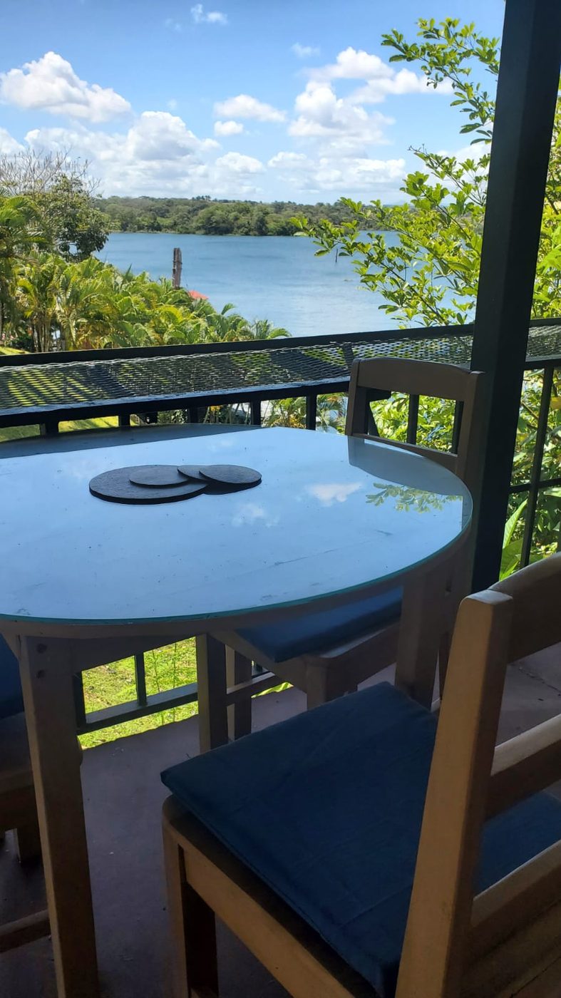 Lakeview Three casita lake-view balcony table, Gatun Lake, Panama